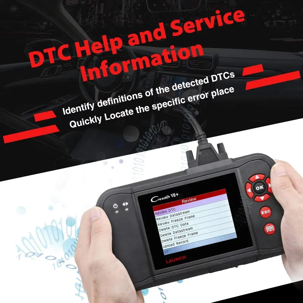 Reader VII+ Creader Car Diagnostic Scanner Launch Engine/Transmission/ABS/Airbag Testing Code OBD2 EOBD (CRP123) X431