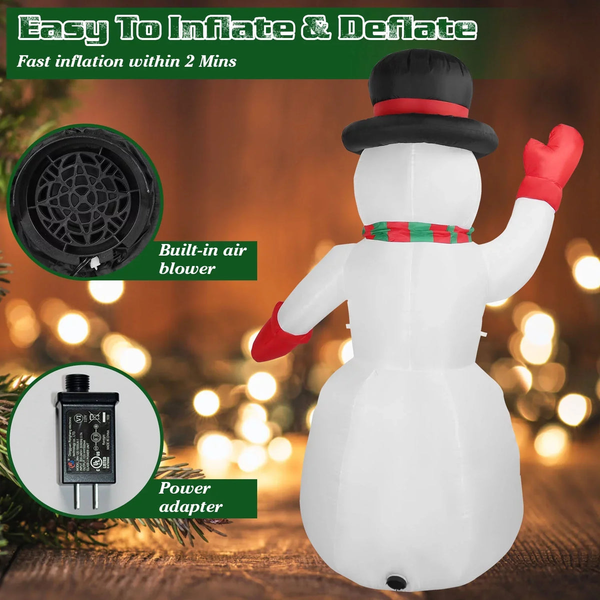 Yard Winter Up Inflatable Decoration, Up Lawn Giant 7.9ft Decor Christmas Light Party iMountek Holiday Garden Snowman, Snowman Holiday Yard for Blow Huge