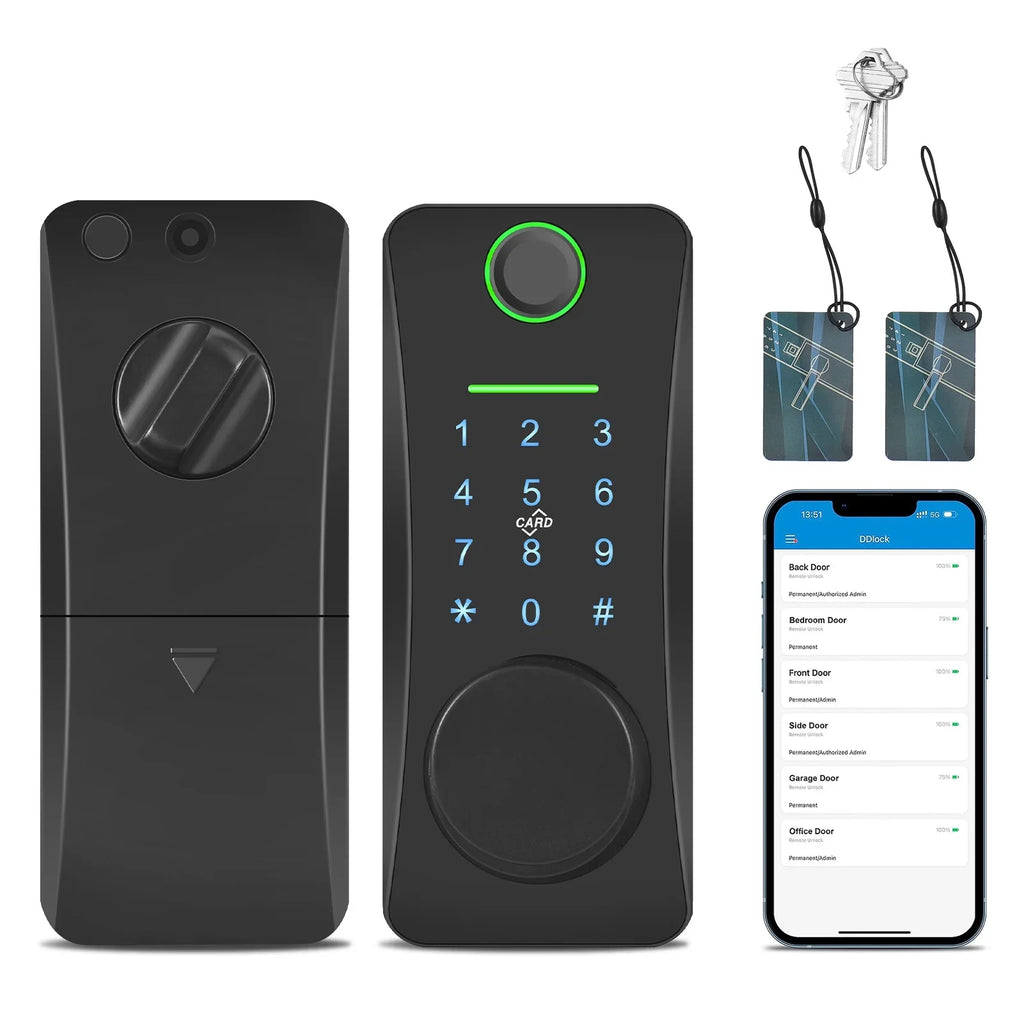 Remote Pad Lock/5-in-1 Door Intelligent Door Lock,With App Lock Less Lock Siuke Deadbolt Door Remote Keyless Huiop With Keypad Lock/2 Keyless Deadbolt Pad Lock/5-in-1 Remote Set