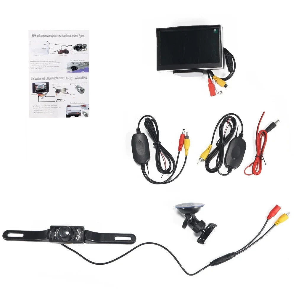 Backup Vision Rear Wireless Car Camera 5" HD Waterproof Monitor kydely Kit Night View