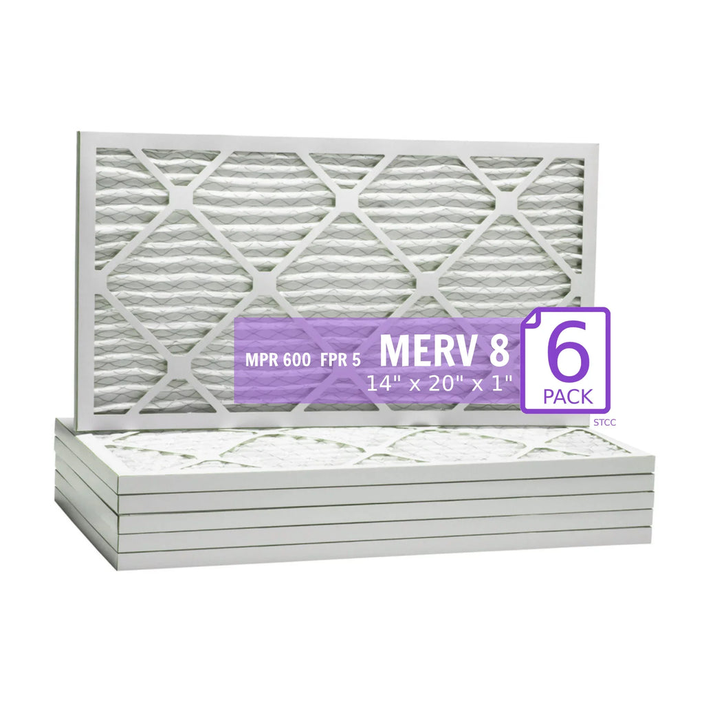 Air Surface Pleated 14x20x1, Extended 8, Filter, Mechanical (6 Purolator MERV DMK80 Pack)