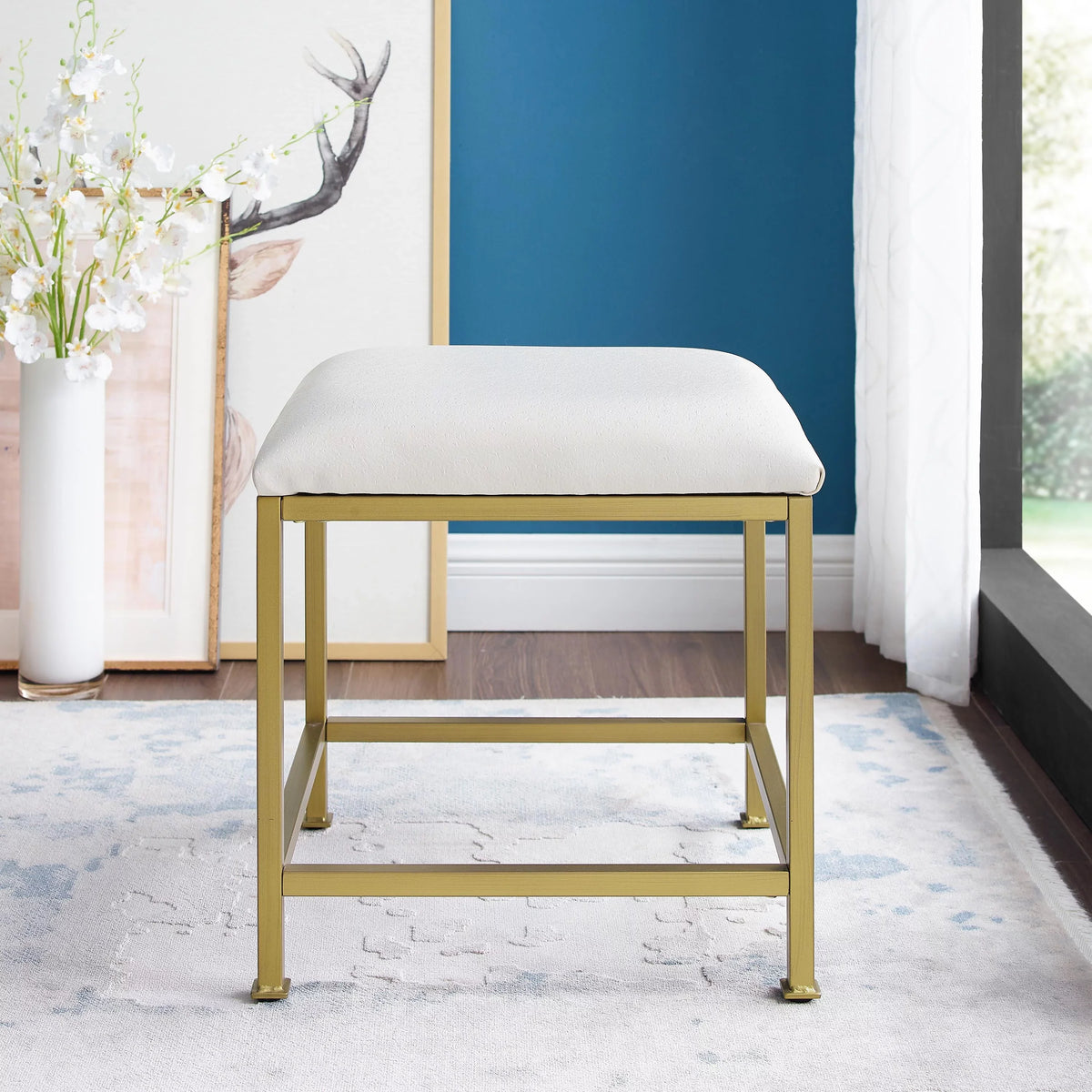Vanity Aimee Gold Soft Stool