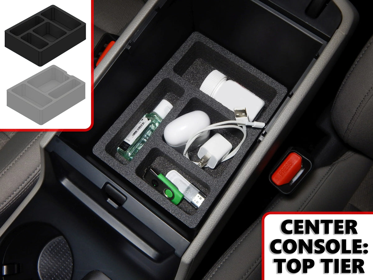 Red Tucson Piece Center Vehicle Hyundai Brake) 2 Hand Console Black (Without Anti-Rattle Set 2016-2019 Organizer Stacking Inserts Auto Compatible with Hound