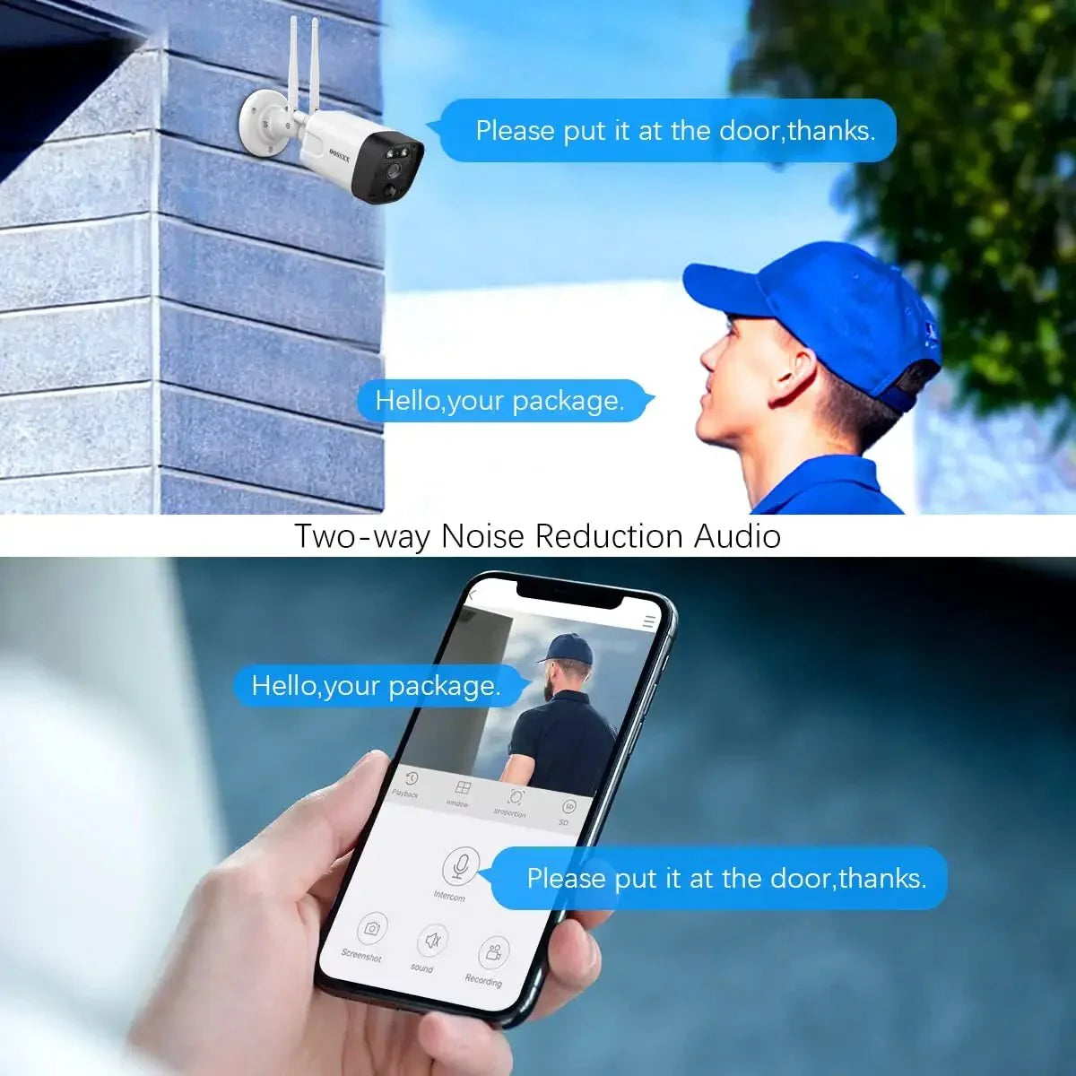 All-in 5.0mp 10-inch two-way Antennas, with Camera monitor audio by one Detection Wireless OOSSXX {Full 4pcs System}, PIR 1TB，Dual
