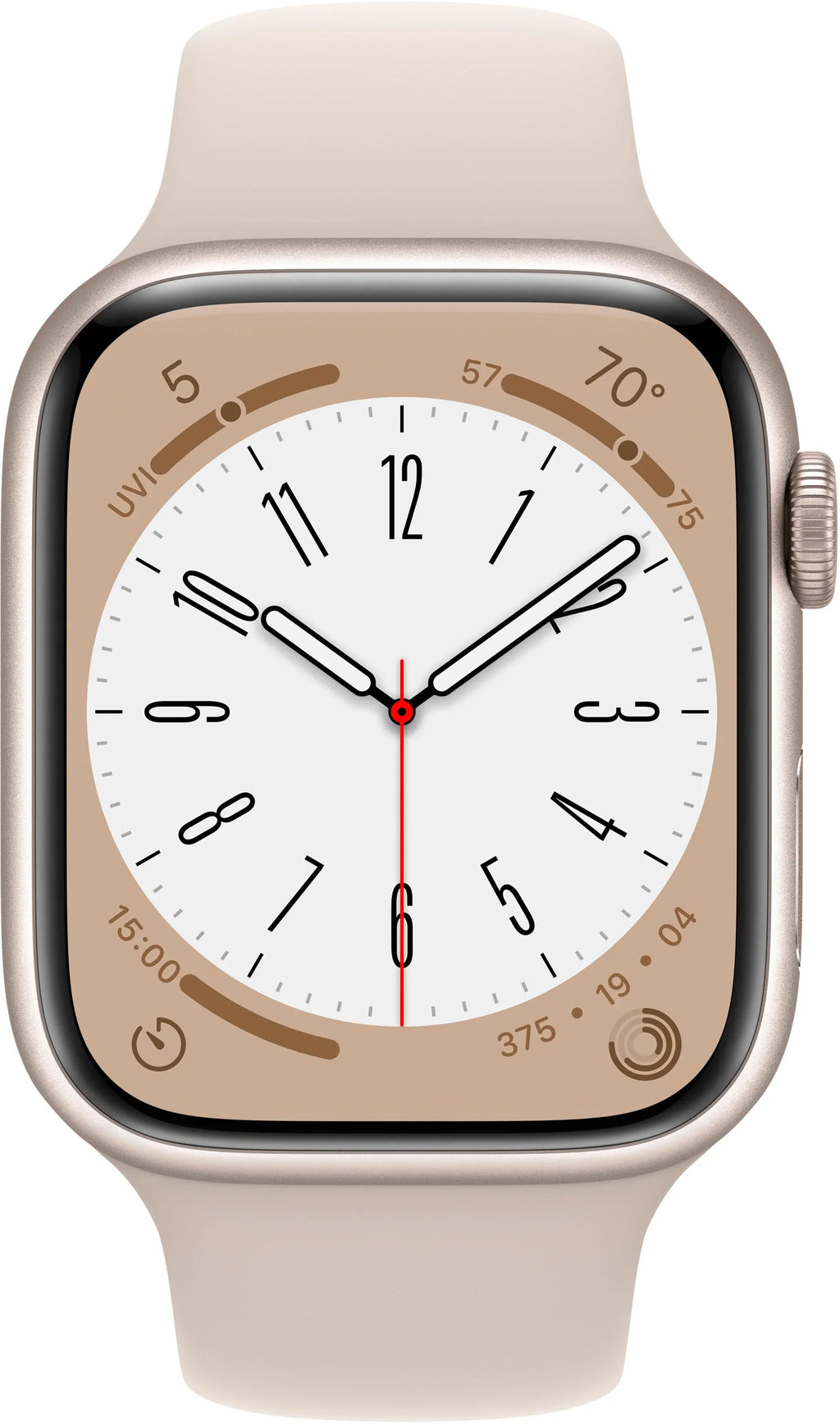 Sport 8 Series Starlight Gen MNUQ3LL/A Apple (Refurbished) Band 45mm Starlight Restored - Watch Aluminum 8
