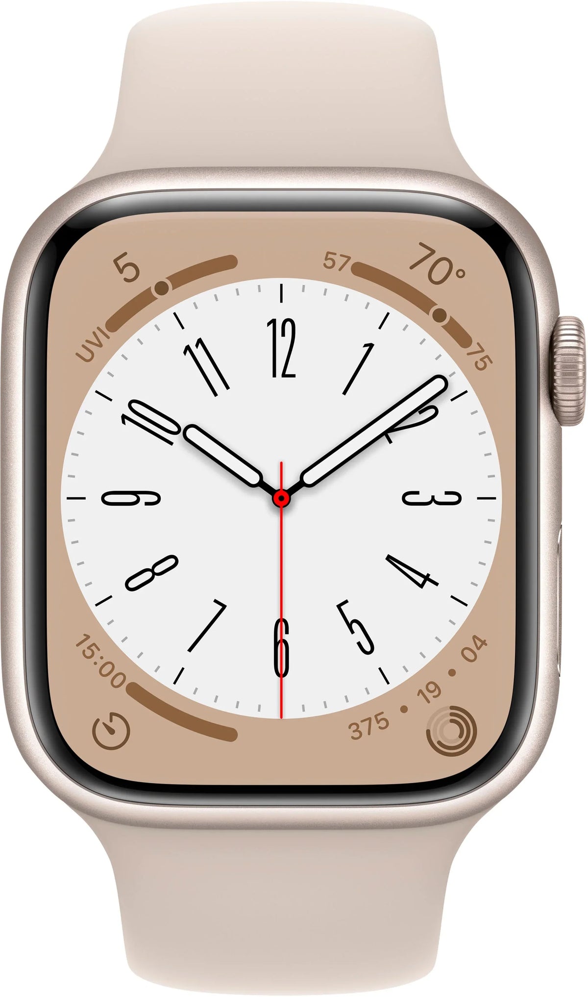 Sport 8 Series Starlight Gen MNUQ3LL/A Apple (Refurbished) Band 45mm Starlight Restored - Watch Aluminum 8
