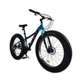 Tire 7-Speed, 26-Inch 76x24.8x40in Steel Wide Tires, Mountain Wheels, and Front Brakes Bike, 4-Inch Fat - Rear Mens Frame, Knobby Blue