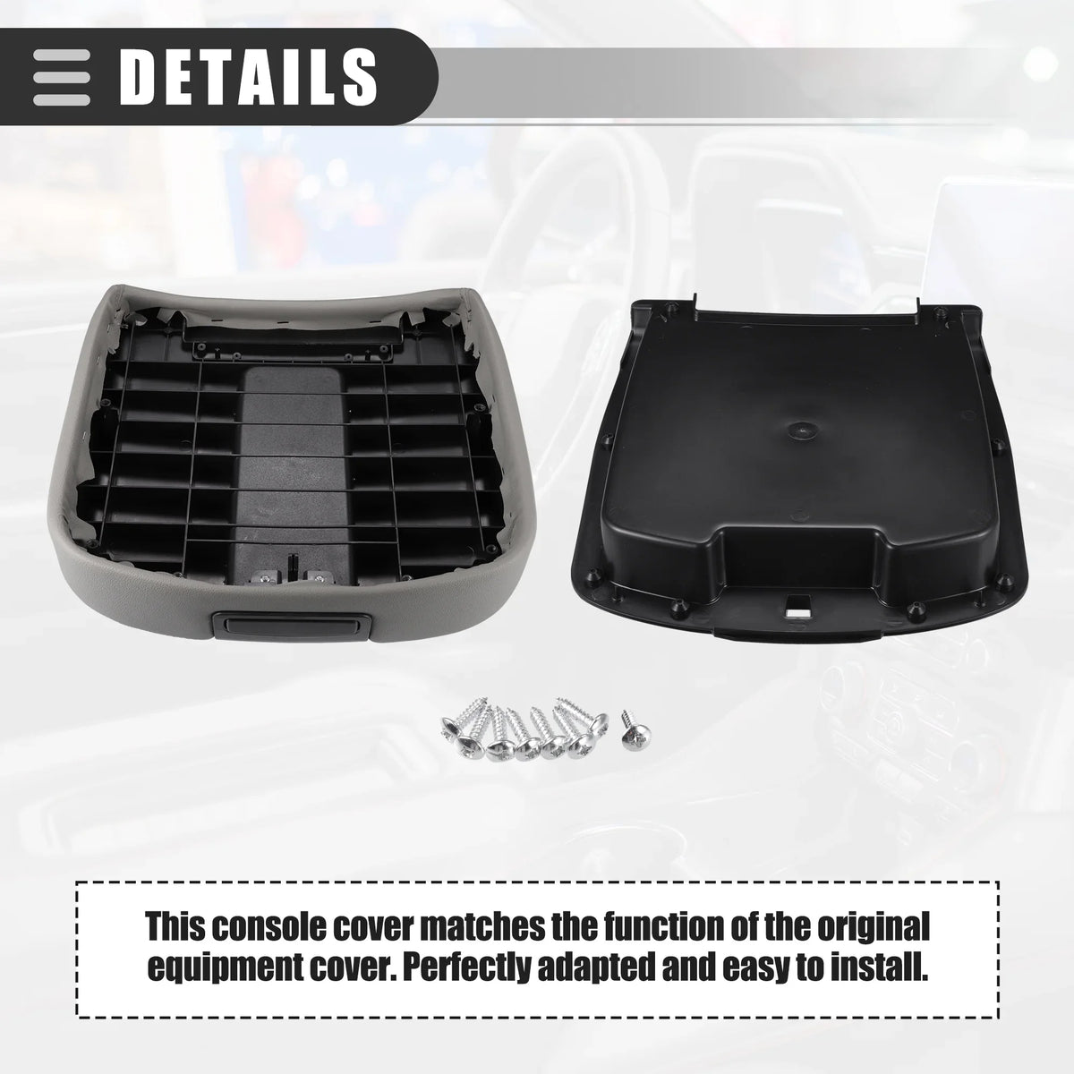 2500HD Gray 2007-2013 Center No.19328717 Chevy 3500HD 1500 Cover Console Armrest Silverado Lid for