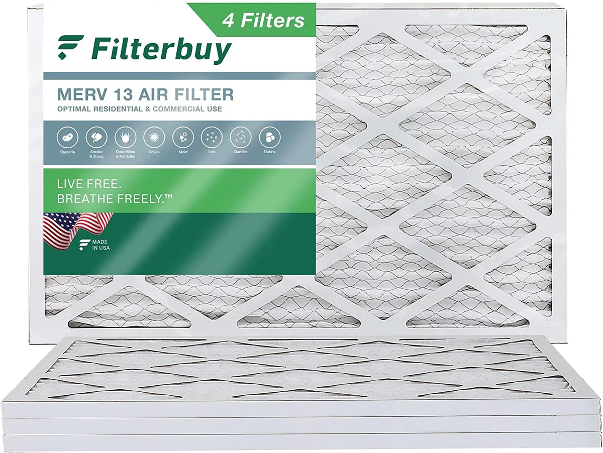 MERV 12x25x1 Air Pleated 13 Furnace Filters HVAC (4-Pack) Filterbuy AC
