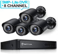 HD-TVI DVR CCTV with No HeimVision System, Drive Vision, Surveillance Outdoor/Indoor Hard HM245 4Pcs Security 8CH Camera 1920TVL Camera Weatherproof 5MP-Lite 1080P Night