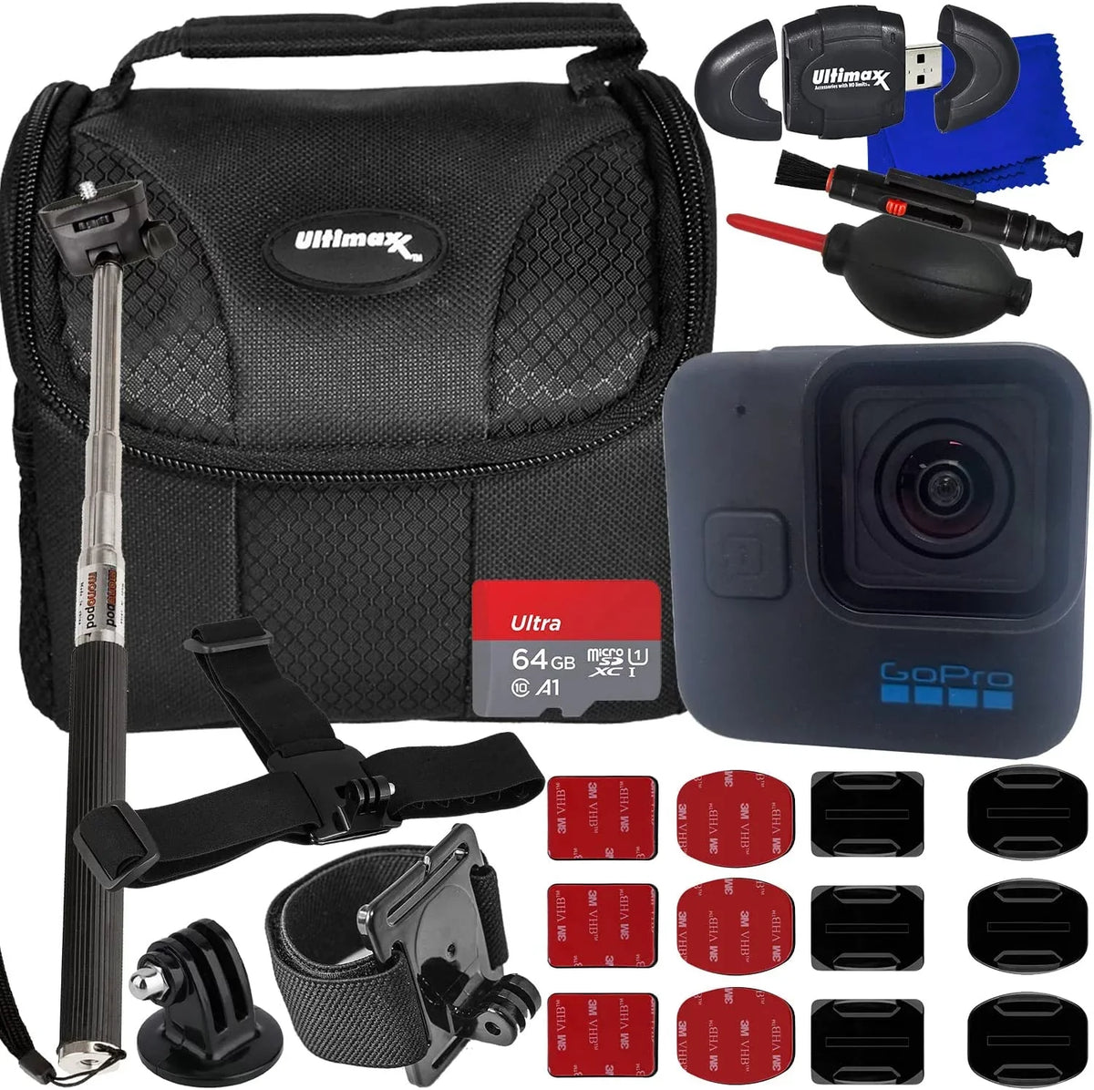 Hero 64GB with Basic Bundle Monopod Kit HERO11 Mini Accessory GoPro and Black 11