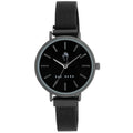 33mm Sleek ROBIN Mesh Rae Round Dunn Women's Clasp Watch Magnetic Black Face