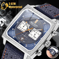 Waterproof Business Watch Men's Quartz Luminous Luxury Leather MEGIR Chronograph