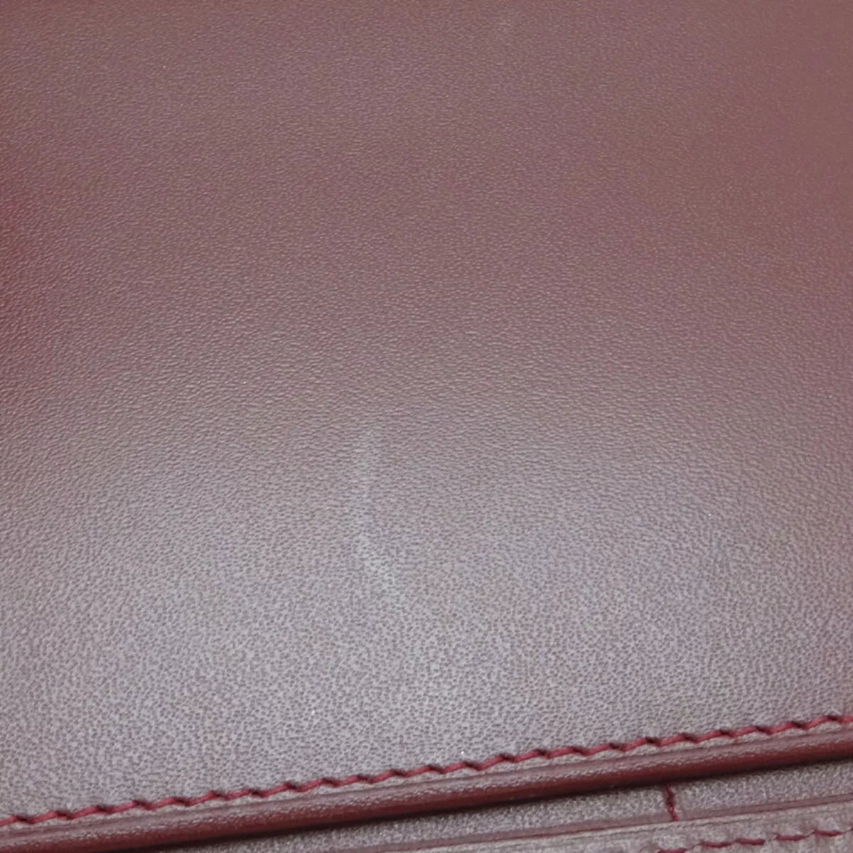 (Good) Cartier Bordeaux Women's Mastline (Red) Wallet Pre-Owned Long Leather