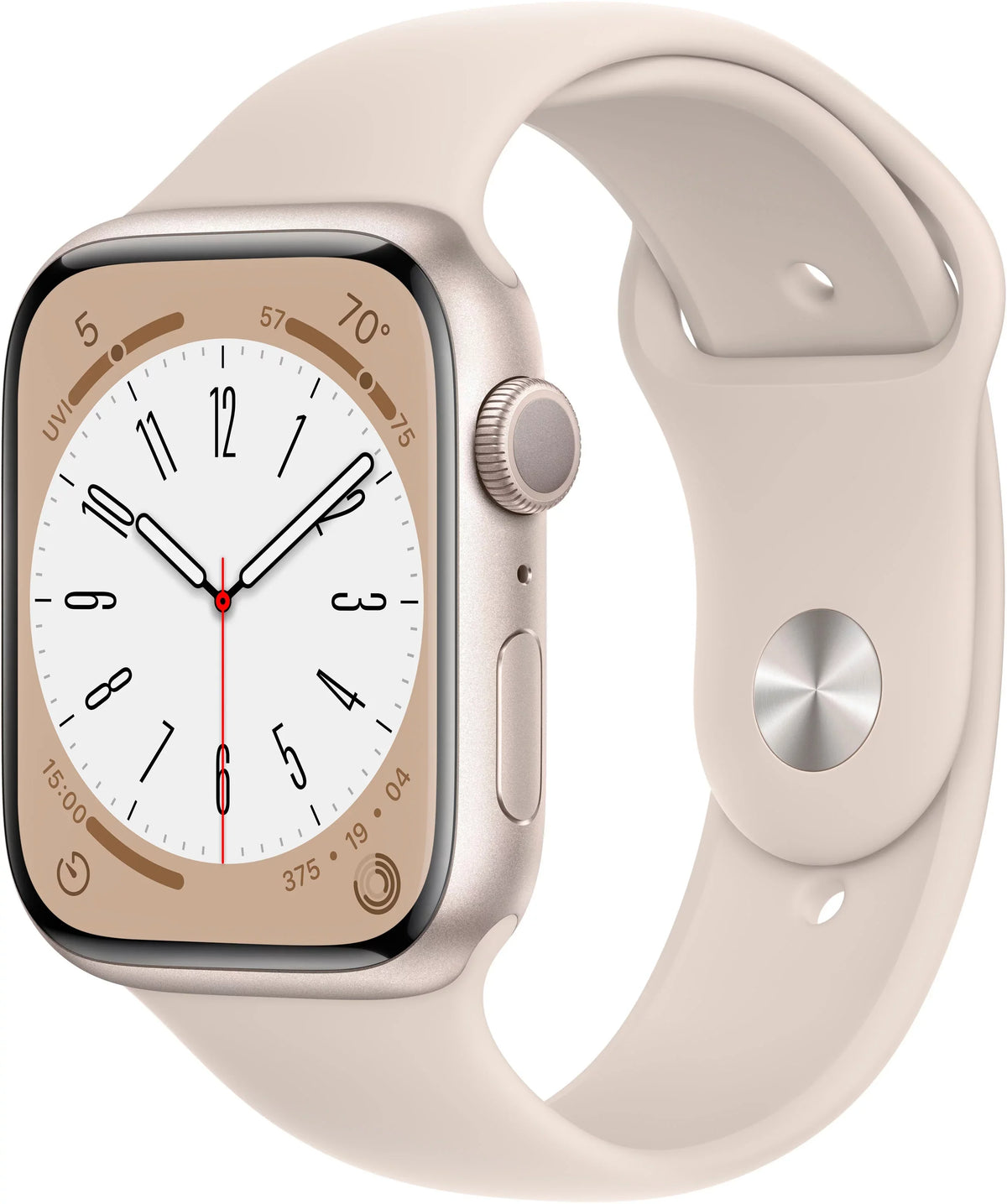 Sport 8 Series Starlight Gen MNUQ3LL/A Apple (Refurbished) Band 45mm Starlight Restored - Watch Aluminum 8