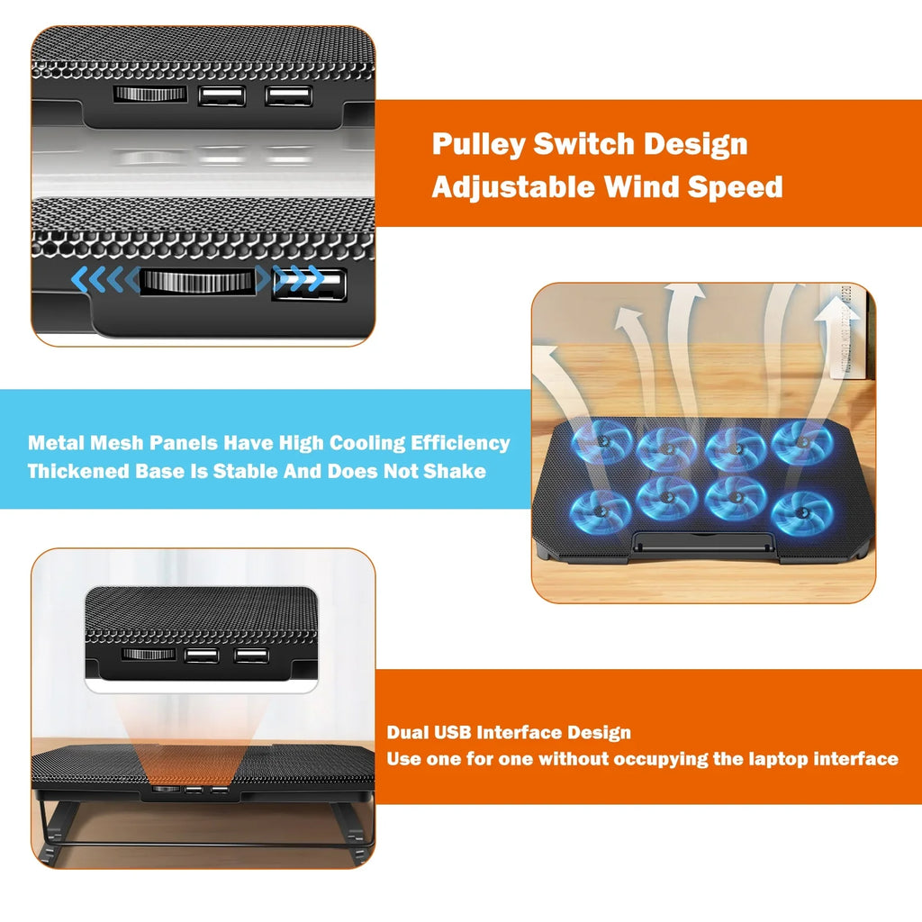 Strength 10-15.6 and 2 USB with Inch Fan Fan, Ports Cooling Laptop Htovila Adjustable