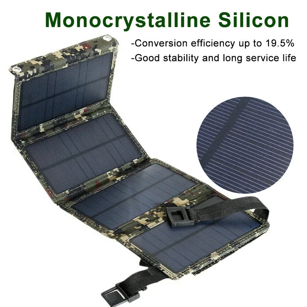 USB 80W Folding Camping Charger Panel Bank Paddsun Power USA Phone Hiking Solar Outdoor