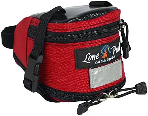 Seat Saddle Seat Superior | 1000 - Bag | Bag Peak Mini-Wedge Mount Pack The Bicycle Bag Bikepacking | Nylon Red (Made | D in USA) | Lone Expandable Bike Durable