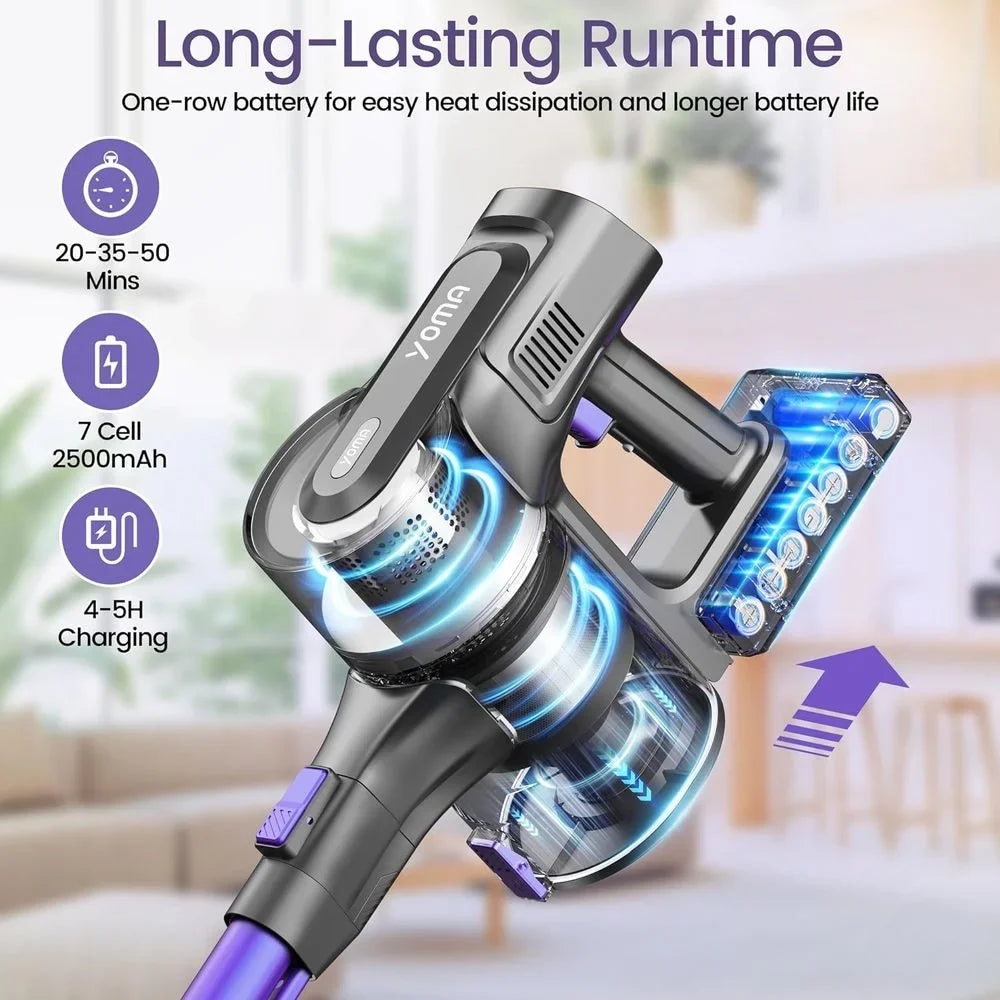 Home Cleaner, Suction, Carpet Vacuum Floor Rechargeable Pet Cordless with Hair Purple) with 28Kpa (Midnight 350W 50min Vacuum Runtime, for Stick Powerful Vacuum Cordless 6-in-1 Lightweight Vacuum