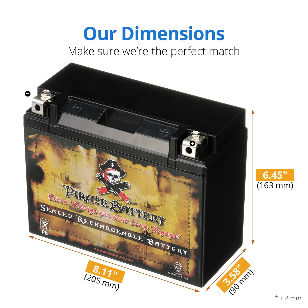 44006 Gtx18l-bs 12 Sports 260 (50-N18L-A3 Volt,20 Battery Power Y50-N18L-A3 CCA) replaces Battery Pirate Ah, M6250h