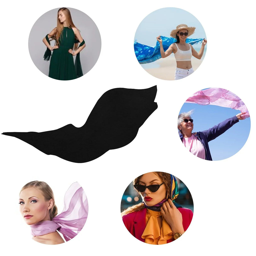 Hair FREEAMG Women Wall Blackboard Wraps for Gift Oblong Sunscreen Shawls Neck Packed Long Large Silk Headscarf Blank Scarf Wraps