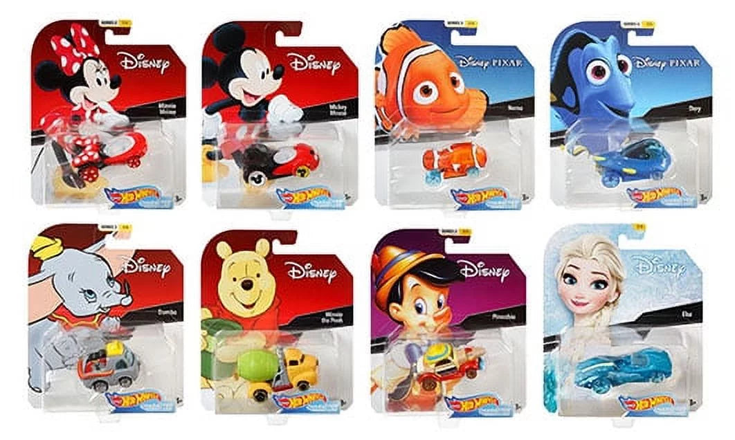 Pieces) Playset 2019 (8 Hot Car Disney Vehicle Wheels Pixar