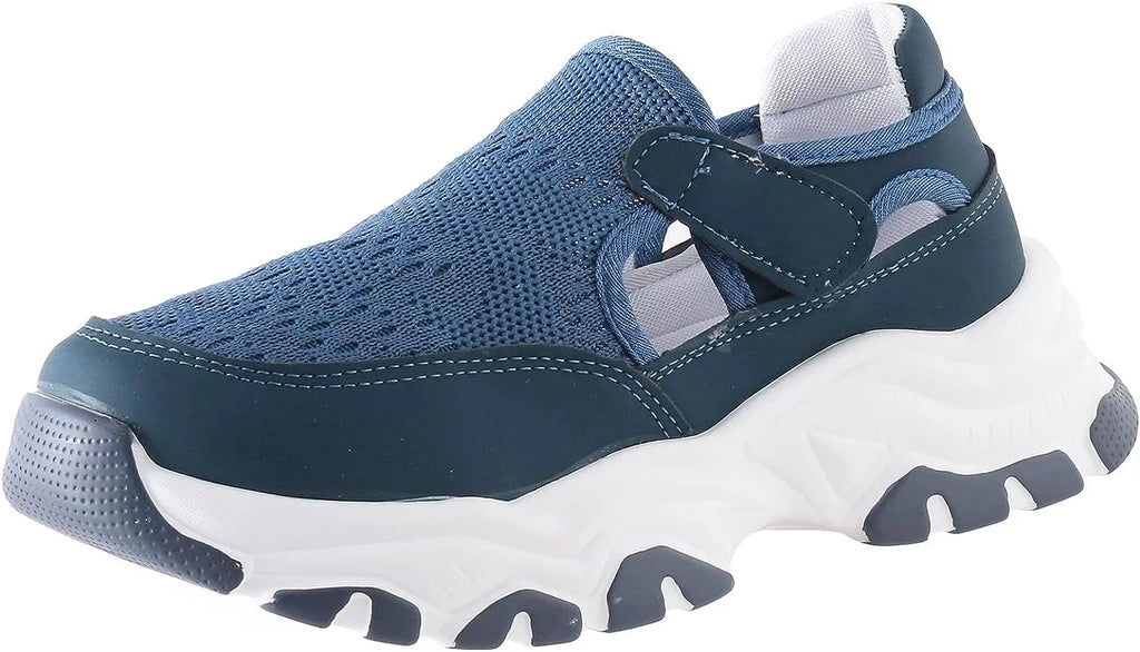 Breathable Toe Seasons Slip Wedges Loop Flat Non Hook Women Round Shoes Mesh Color Women's Four Solid