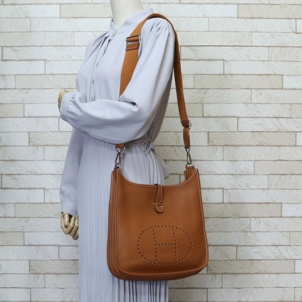HERMES Bag Brown Evelyn PM Clemence Taurillon (Good) Women's Hermes Shoulder Pre-Owned