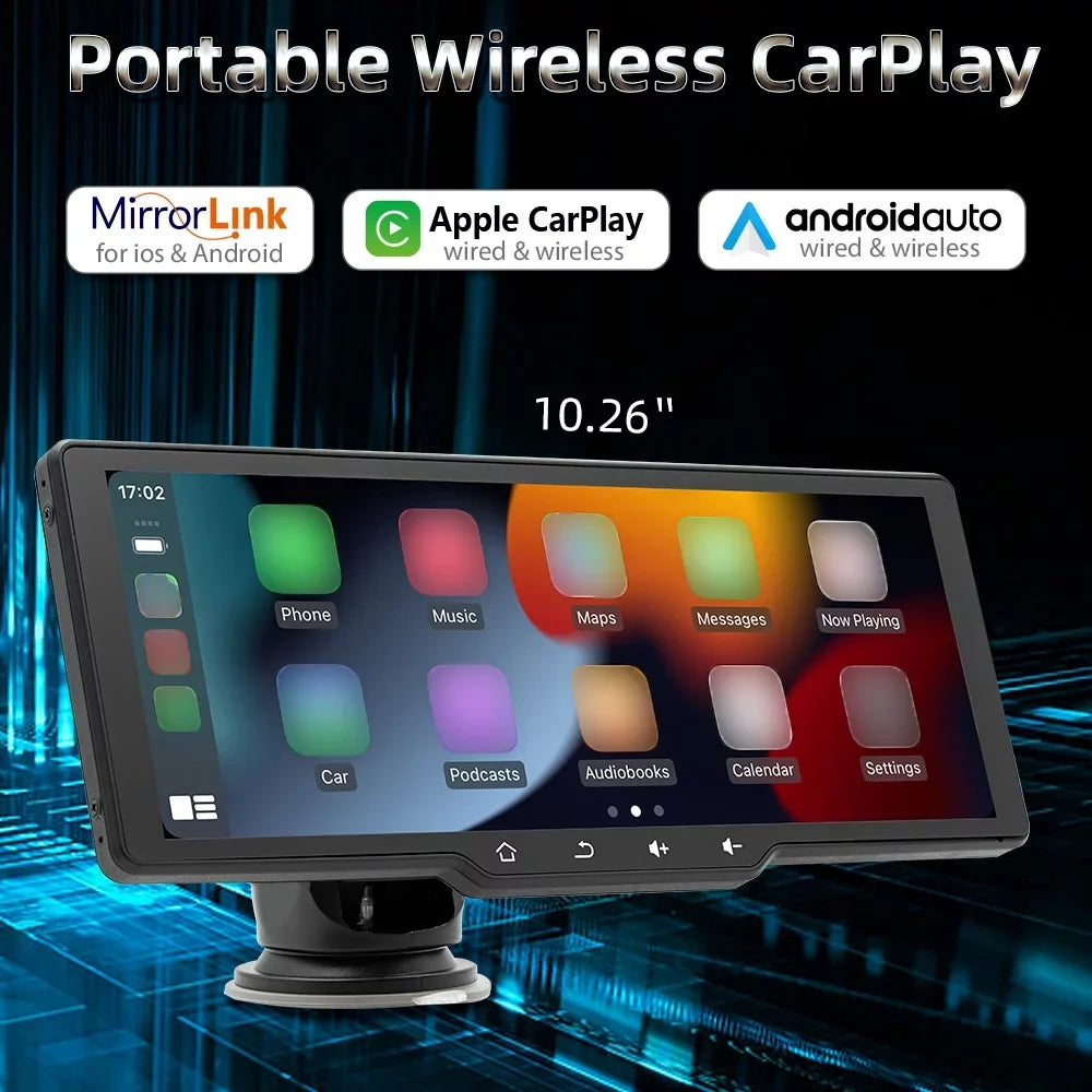 Car Rearview Camera Player Auto Camcorder, MultiMedia Portable with Car CarPlay, Andoer Camera Wireless and