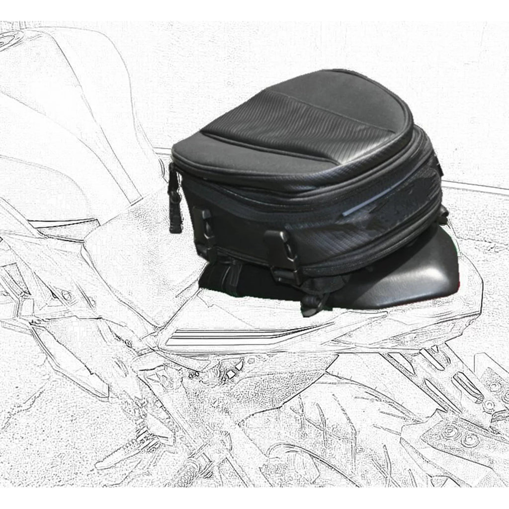 Expandable Leather Rear Tail Bag PU Motorcycle Seat Luggage Bag Pack
