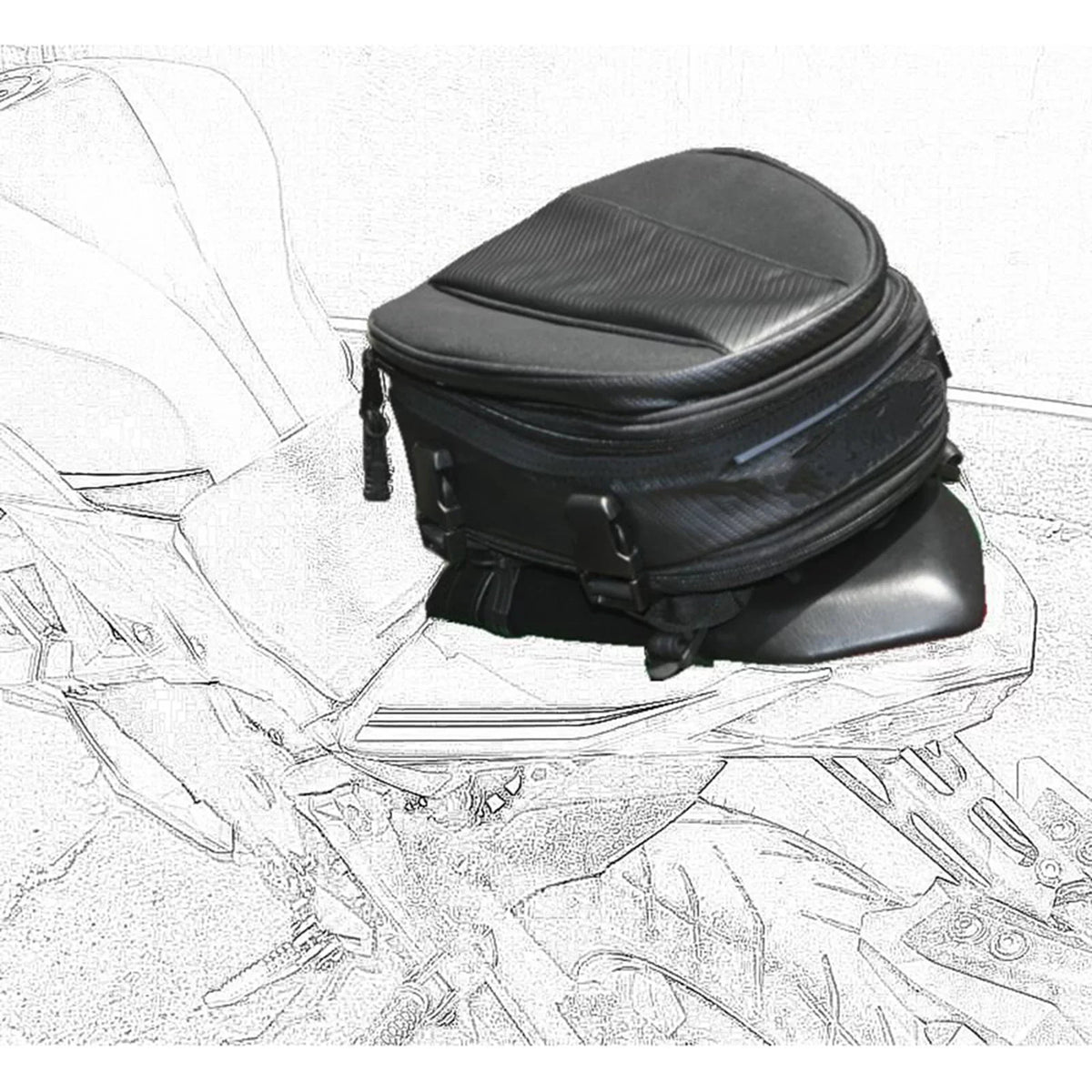Expandable Leather Rear Tail Bag PU Motorcycle Seat Luggage Bag Pack