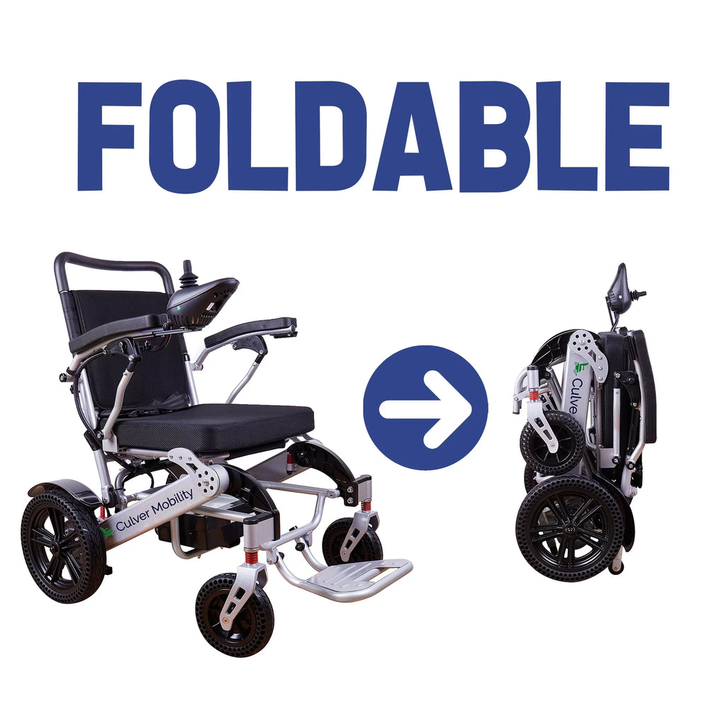 Lightweight - Alton Foldable Power - miles - SILVER Wheelchairs Exclusive 500W 20 and Mobility Electric 360lbs -