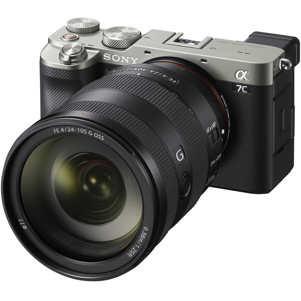 Silver Mirrorless 24-105mm Body Case OSS Lens Zoom Frame FE with Accessories Gear Bundle with a7C , Full Backpack Sony and Deco SEL24105G G Software Sony Camera Photography F4 ILCE7C/S