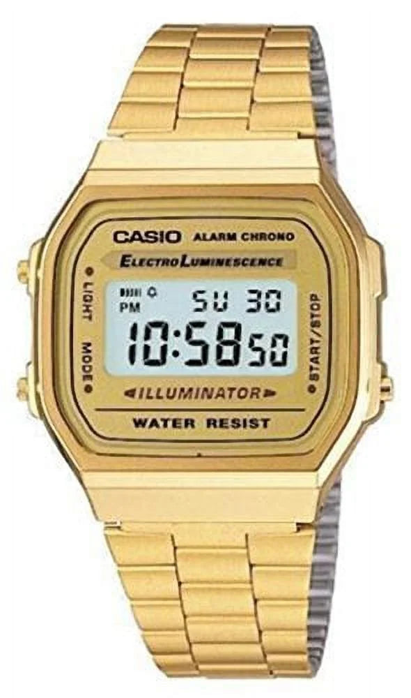 Digital Watch A168WG A168WG-9 Sport Alarm A168WG-9W Gold Light Eliminator