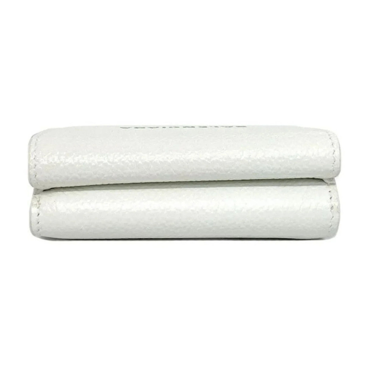 Trifold Balenciaga Wallet Mini White 593813 Logo Everyday Leather