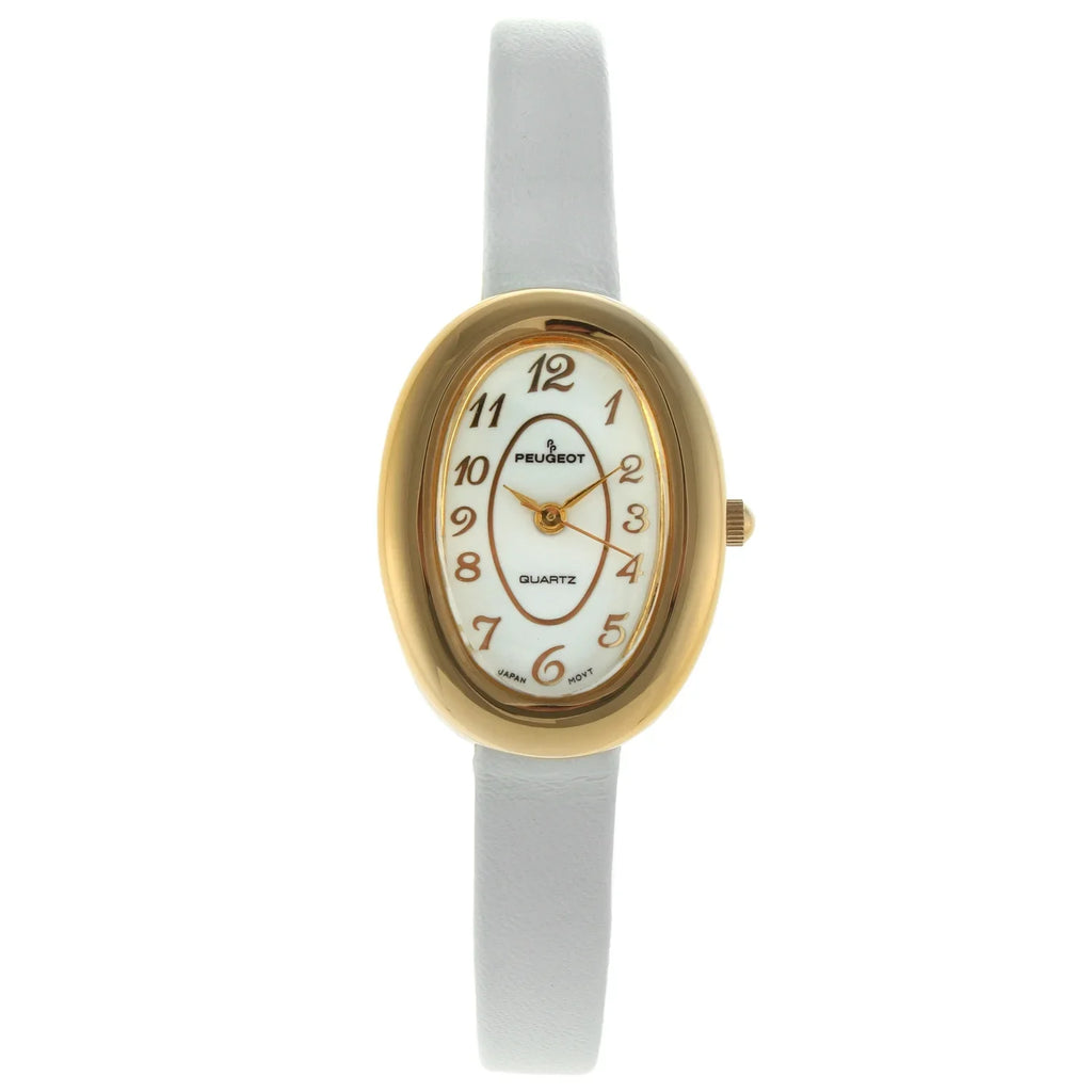 Leather Vintage 380-17 Watch Case White Peugeot Oval