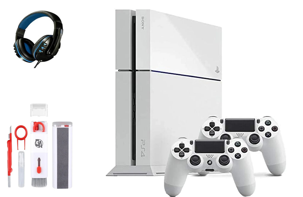 AXTION Kit Headset PlayStation Cleaning 2 Sony (Refurbished: White 4 Console Pre-Owned with Controller Bundle Gaming Like New) 500GB BOLT