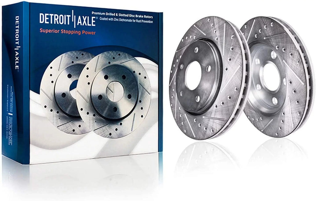 Terrain Disc - Kit Rotor 2013 Axle Brakes 12.64" Brake Pads 2015 & Front 2012 2014 Ceramic GMC Brake 2016 Rotors Equinox Drilled front Slotted Chevrolet Detroit Rear for Replacement: 2010-2017 2011