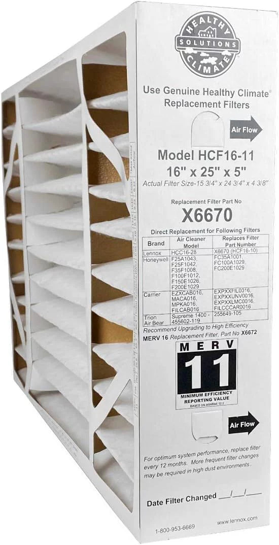 Replacement 16x25x5 Box 11 X6670 Filter MERV