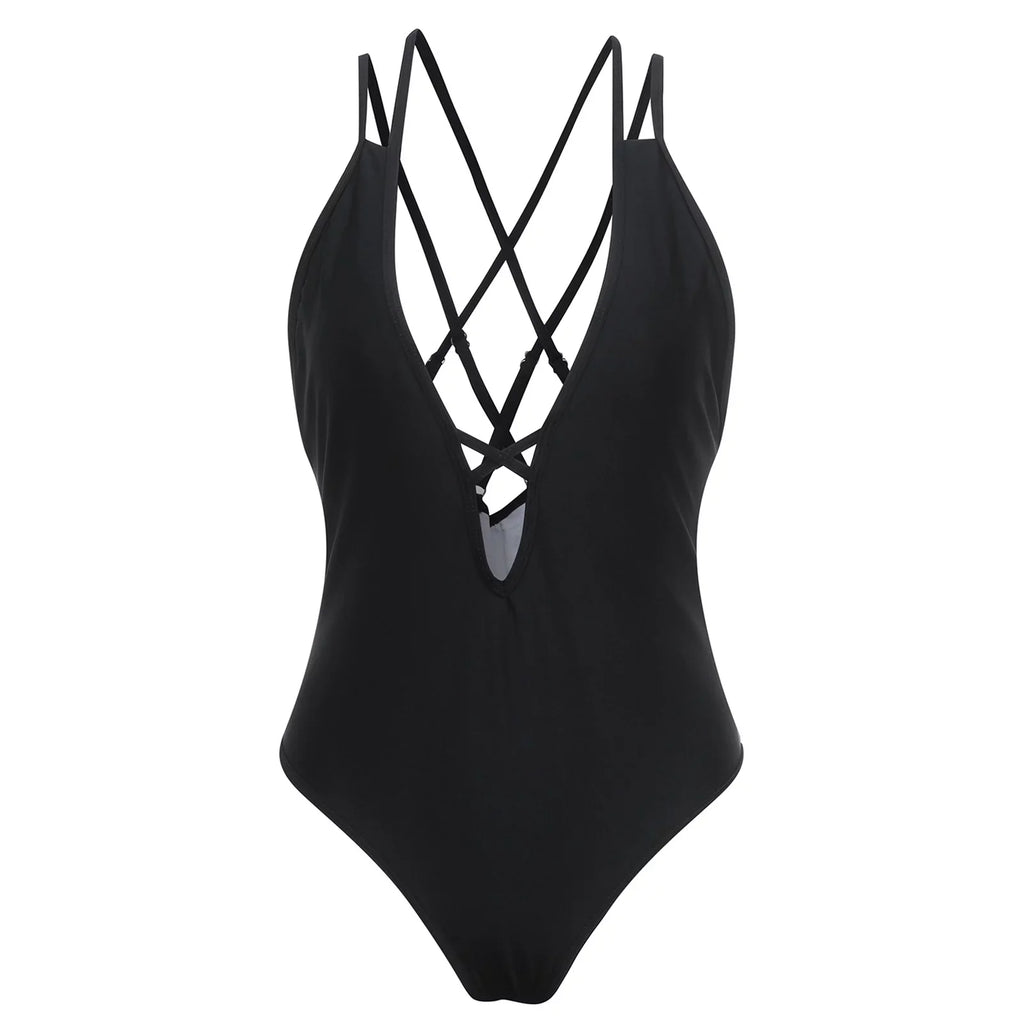 Suit Swimsuit Suit Women's Bikini Beachwear Bathing Swimwear Women Monokini Padded Piece Swimming One Gallus