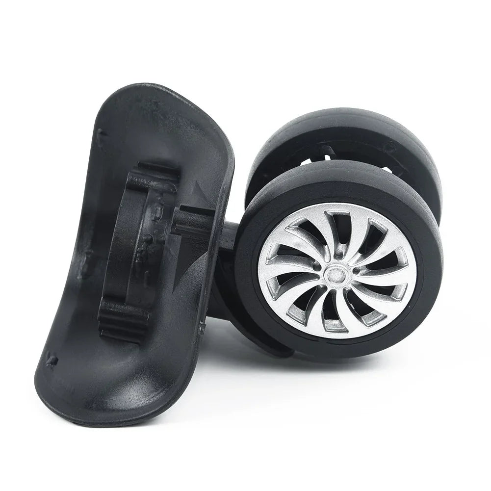 Wheels,4*2.55inch,4Pcs/Set,Swivel Replacement Wheels Luggage Black,Plastic,Dual Universal Roller Suitcase Wheel