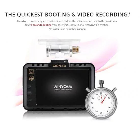 touch Car WinyTech cam wide Dual LCD Black HD box angle dash Screen 5MP 3.5" cameras