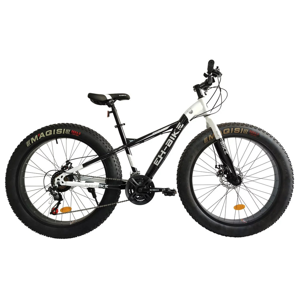 Tire 7-Speed, 26-Inch 76x24.8x40in Steel Wide Tires, Mountain Wheels, and Front Brakes Bike, 4-Inch Fat - Rear Mens Frame, Knobby Blue