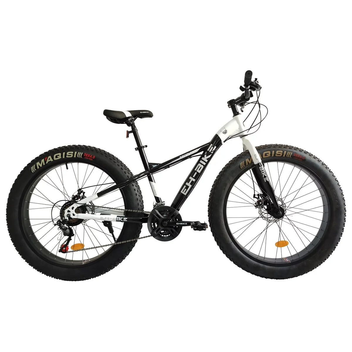 Tire 7-Speed, 26-Inch 76x24.8x40in Steel Wide Tires, Mountain Wheels, and Front Brakes Bike, 4-Inch Fat - Rear Mens Frame, Knobby Blue