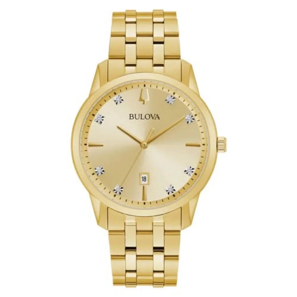 Date Sutton Quartz Indicator Watch Men's Gold-Tone 40mm 97D123 Bulova