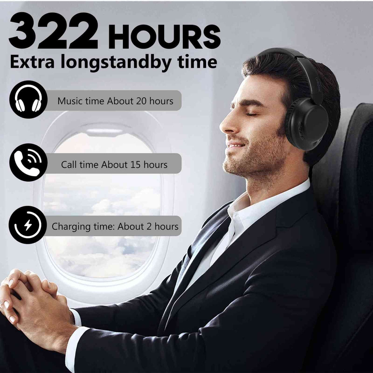 Earphones High ZTE Audio, Wireless Bass, Bluetooth UX35 30 5G for Pro Axon Headphones The Mic Stereo Ear Call Over Superior with Resolution Phone with UrbanX Deep Support Comfort