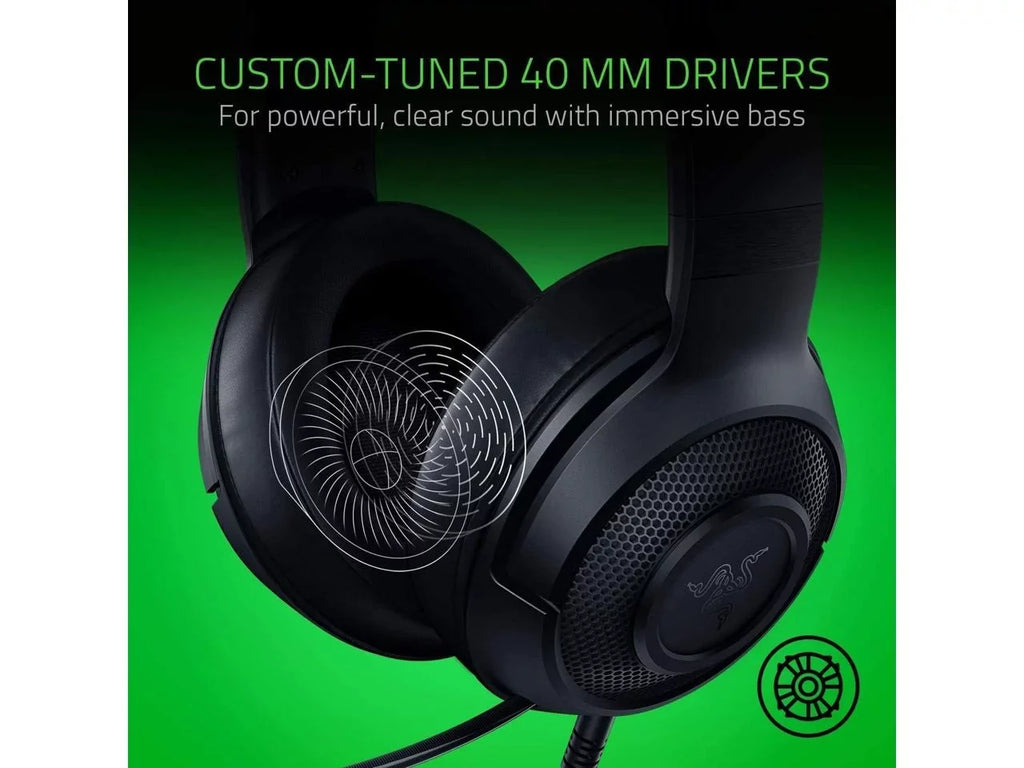 Headset: PS4, Microphone Gaming Lightweight Bendable Frame Sound Razer X Kraken Lite Classic 7.1 Black Surround Nintendo - PC, Capable Xbox, for Switch Cardioid Ultralight