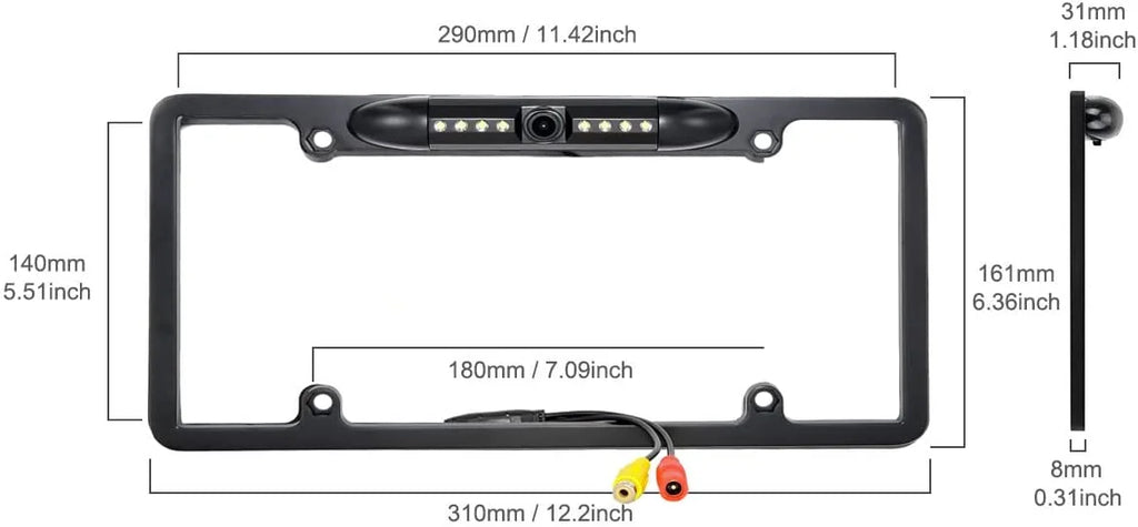 Black Rearview Backup Camera DDX-512 DDX512 Kenwood Waterproof License Plate for