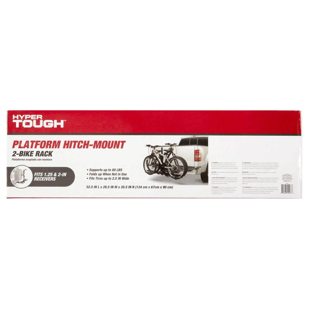 80 Car 10104071 Foldable Hyper lbs. Rack Capacity 2-Bike Tough Hitch-Mount Platform
