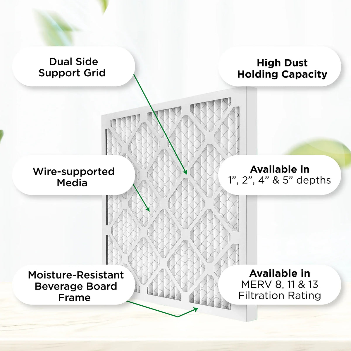 17-1/2 3-3/4 4" 6. 1000 by Furnace 23-1/2 Pamlico. of 11, Air MERV Case Actual Filters x Size: 18x24x4 AC MPR x Pleated